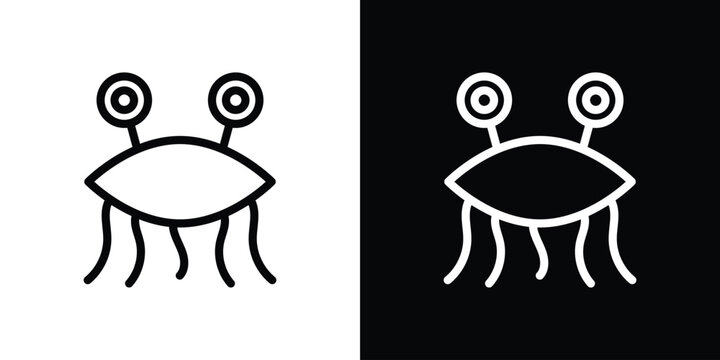 Spaghetti Monster Flying icon design. simple stroke line vector icon set