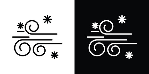 Snow blowing icon design. simple stroke line vector icon set