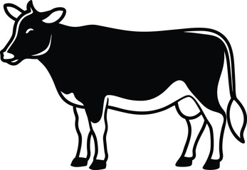 silhouette of a cow