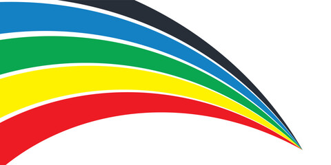 Five Color Lines Dynamic Design Colorful modern illustration