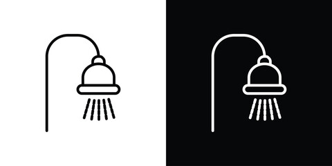 Shower icon design. simple stroke line vector icon set