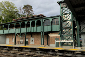 Hastings-on-Hudson train station in the Hudson Valley of New York, a suburb of NYC.
