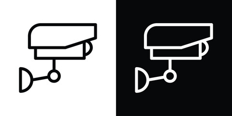 Security camera icon design. simple stroke line vector icon set