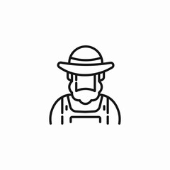farmer wearing hat icon sign vector