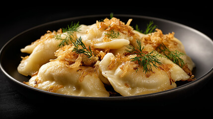 Plate of Polish traditional dumplings