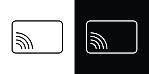 Screencast icon design. simple stroke line vector icon set