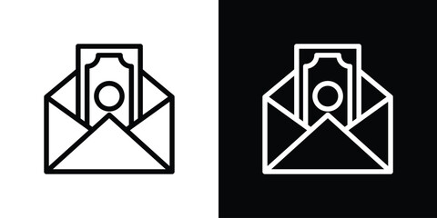 Salary icon design. simple stroke line vector icon set