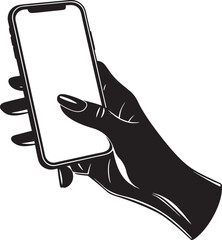 A hand holding a mobile phone