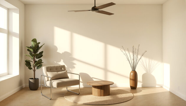 mid-century decor with fan