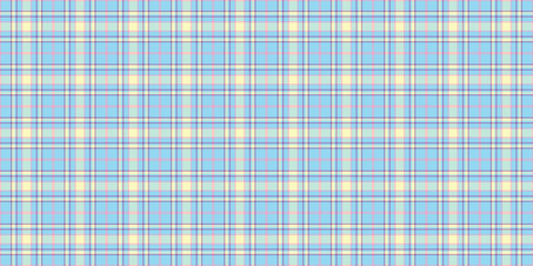 Covering background check tartan, greeting card texture plaid textile. Abstract pattern vector seamless fabric in cyan and light colors.