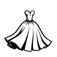 Obraz premium Strapless flared evening dress with heart-shaped neckline for formal wear - elegance - party - fashion