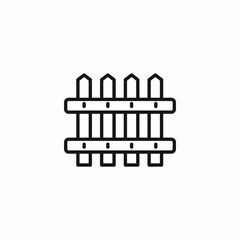 wooden picket fence  icon sign vector