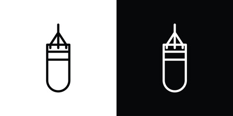 Punching bag icon design. simple stroke line vector icon set