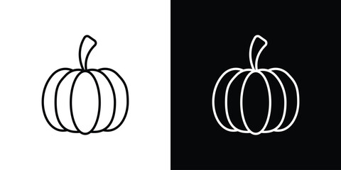Pumpkin icon design. simple stroke line vector icon set