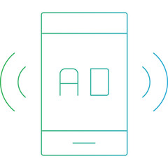 Mobile ad icon single icon vector illustration