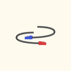 Wire cables icon logo flat vector design