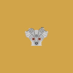 Car Engine icon logo flat vector design