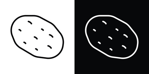 Potato icon design. simple stroke line vector icon set