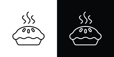 Pie icon design. simple stroke line vector icon set