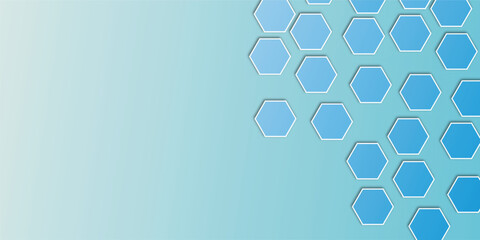 Abstract geometric hexagon blue texture background pattern vector illustration background on transparent.