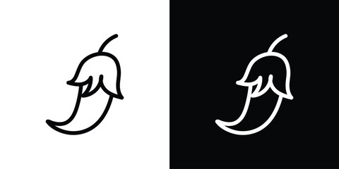 Pepper icon design. simple stroke line vector icon set