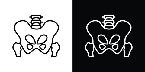 Pelvis icon design. simple stroke line vector icon set