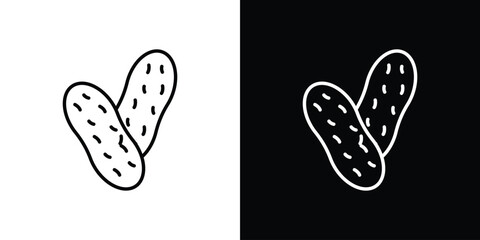 Peanut icon design. simple stroke line vector icon set
