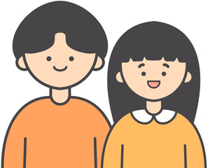 행복한 부부 일러스트