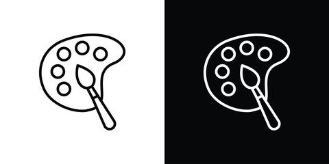 Palette icon design. simple stroke line vector icon set