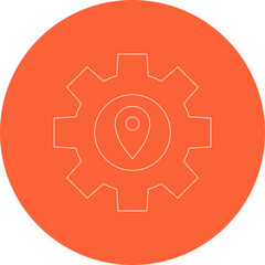 Setting location icon single icon vector illustration