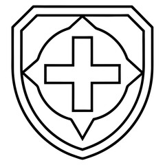 Minimal Red Cross Symbol Outline