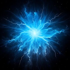 Obraz premium Mystical Blue Energy Flower with Glowing Petals on Dark Space Background Futuristic Digital Art Fantasy Blossom Illustration