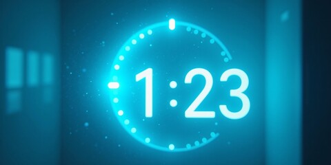 Blue LED Clock Counting Down