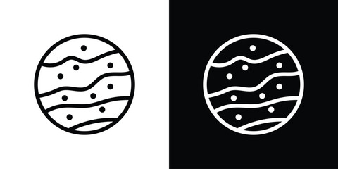 Mercury icon design. simple stroke line vector icon set