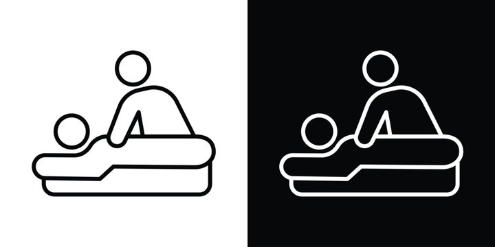 Massage icon design. simple stroke line vector icon set