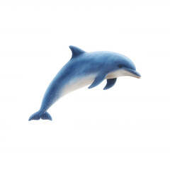 Fototapeta premium A playful dolphin swimming gracefully through the ocean waters, showcasing its sleek body and vibrant colors, symbolizing intelligence and joy in marine life.
