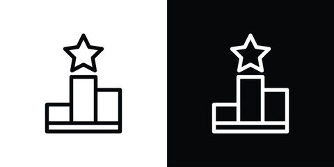 Leaderboard icon design. simple stroke line vector icon set
