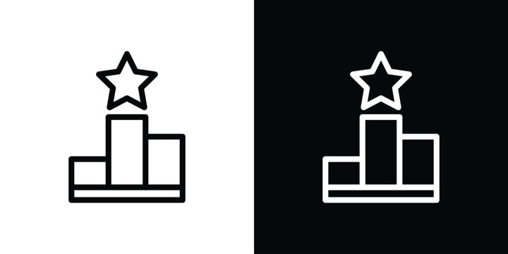 Leaderboard icon design. simple stroke line vector icon set