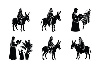 palm Sunday silhouette bundle design