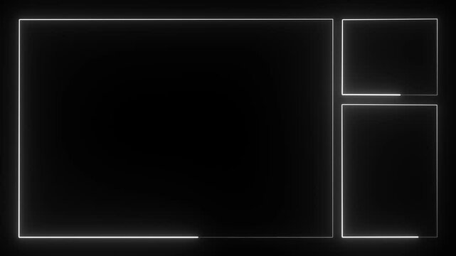 clean minimalist white line art frame with multiple blank spaces