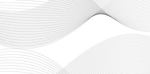 Gray and white abstract background with flowing particles. Abstract wave element for design. Digital frequency track equalizer. Stylized line art background