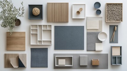 moodboard of interior design, Scandinavian, Japandi styles