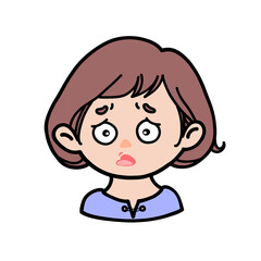 Sorry Girl with Apologetic Face – Emotional Cartoon Character