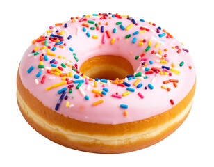 donut with sprinkles on a transparent background