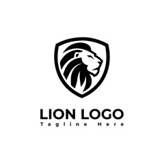 lion logo vector illustration, lion shield logo template