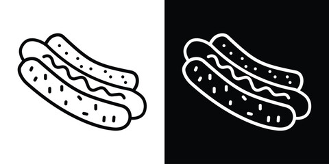 Hotdog icon design. simple stroke line vector icon set