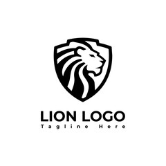 lion logo vector illustration, lion shield logo template