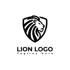 lion logo vector illustration, lion shield logo template