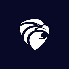 falcon, eagle security logo design template vector. blue white
