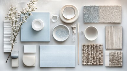 moodboard of interior design, Scandinavian, Japandi styles